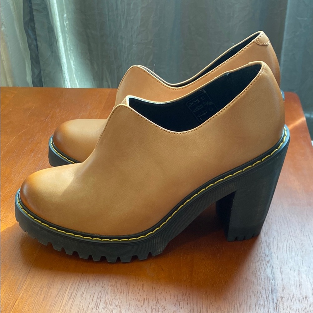 Dr. Martens Cordelia Tan Leather Platform Heels Women's US 8 UK 6 - Picture 4 of 11